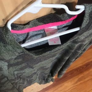 Camo long sleeve tie front shirt